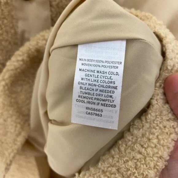 Nordstrom BP Teddy Sherpa Button Up Jacket Yellow Womens XS Oversized - Picture 4 of 7